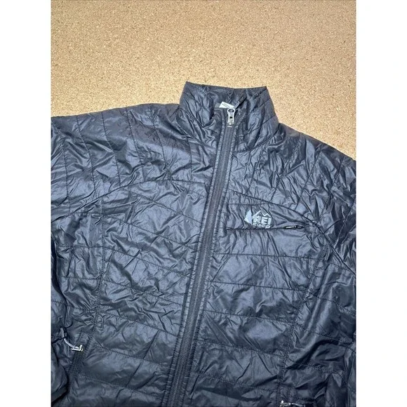 REI Co-op Puffer Jacket Womens Sz Small Black Ultra Light Insulated H3 - Picture 2 of 7